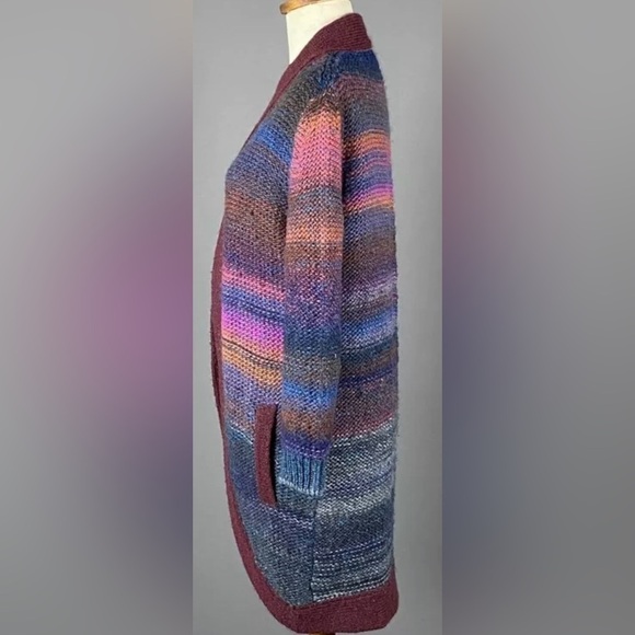 ZADIG & VOLTAIRE Yuno PA Cardigan Sweater Multicolor Wool Mohair Drape- medium - Picture 2 of 11